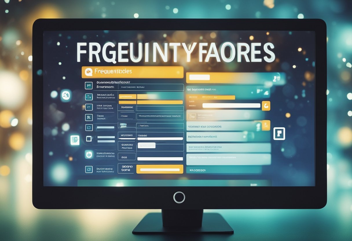 A computer screen displaying a webpage titled "Frequently Asked Questions Melhores cursos online gratuitos." with a list of questions and answers